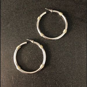 Sterling & 14k gold hoop
